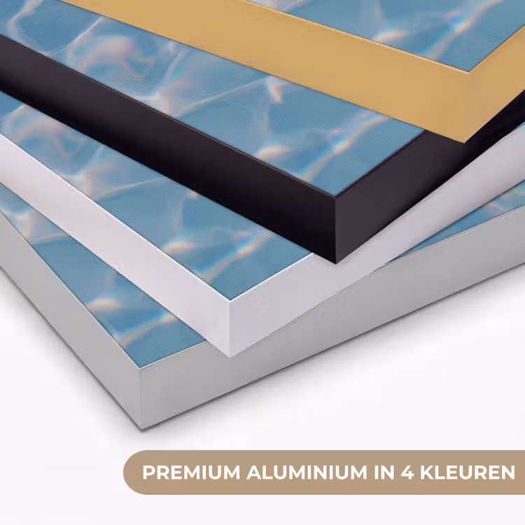 Vis - Water - Blauw - Licht Textielframe zwart klein -USP_kleurenNL