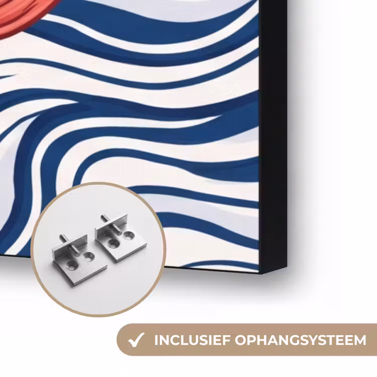 Vis - Water - Natuur - Illustratie - Rood Textielframe zwart klein -USP_ophangsysteemNL