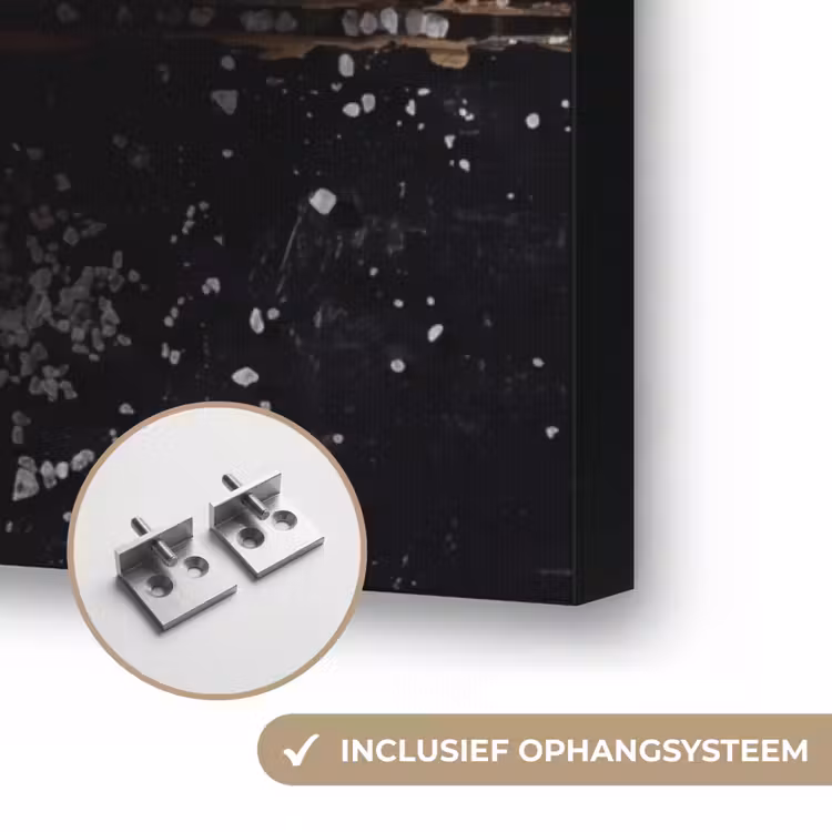 Art frame - Vis - Zout - Eten - Vis - Zout - Eten Textielframe zwart klein
