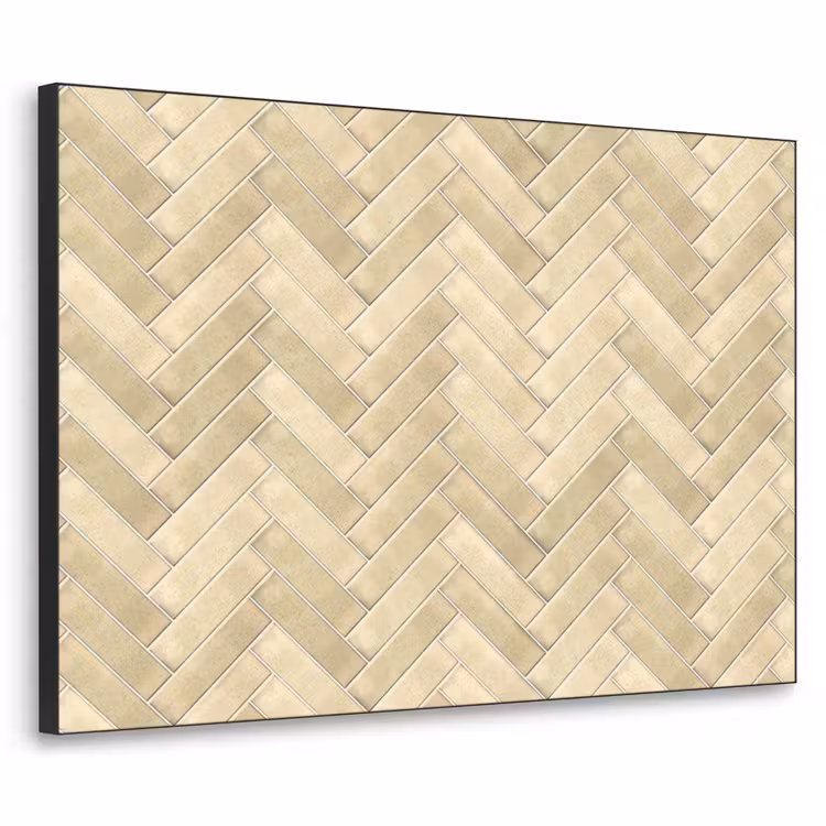 Visgraat - Tegel - Zand Textielframe zwart klein 947 -3d