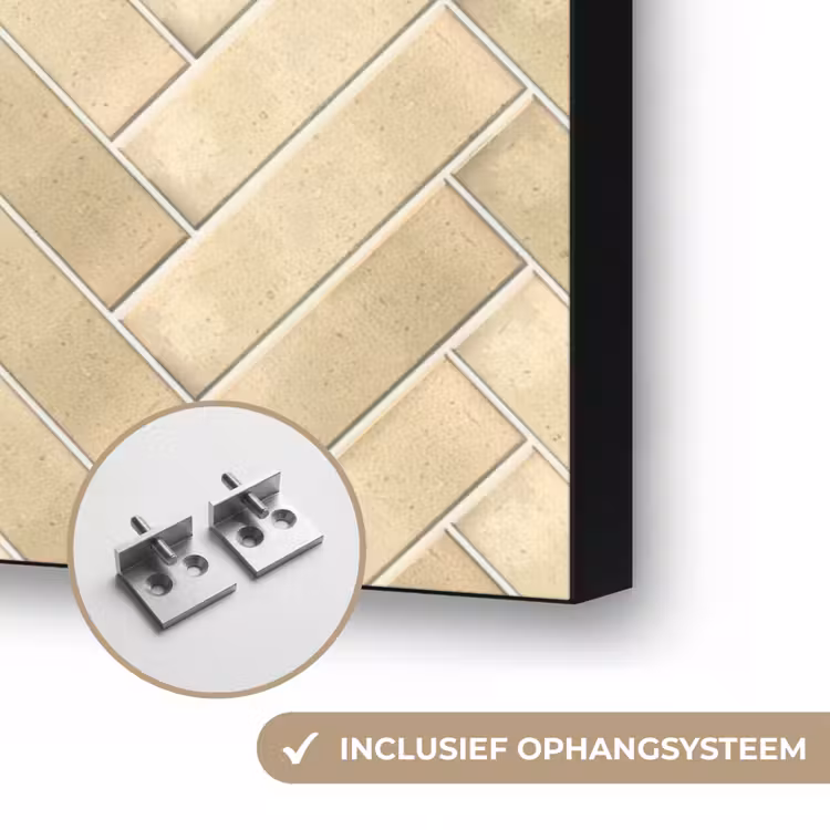 Visgraat - Tegel - Zand Textielframe zwart klein 947 -USP_ophangsysteemNL