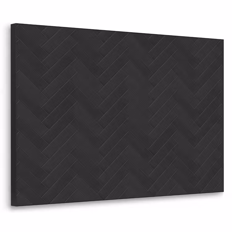 Visgraat - Wandtegel - Mat - Zwart Textielframe zwart klein 947 -3d