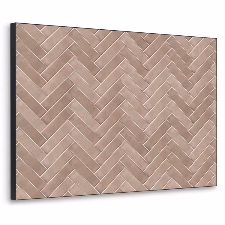 Visgraat - Wandtegel - Oudroze - Terracotta Textielframe zwart klein 947 -3d