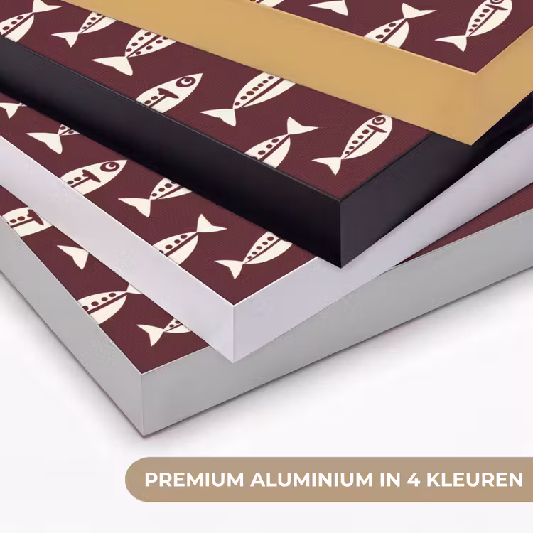 Vissen - Grafisch - Patroon - Donker Textielframe zwart klein 947 -USP_kleurenNL