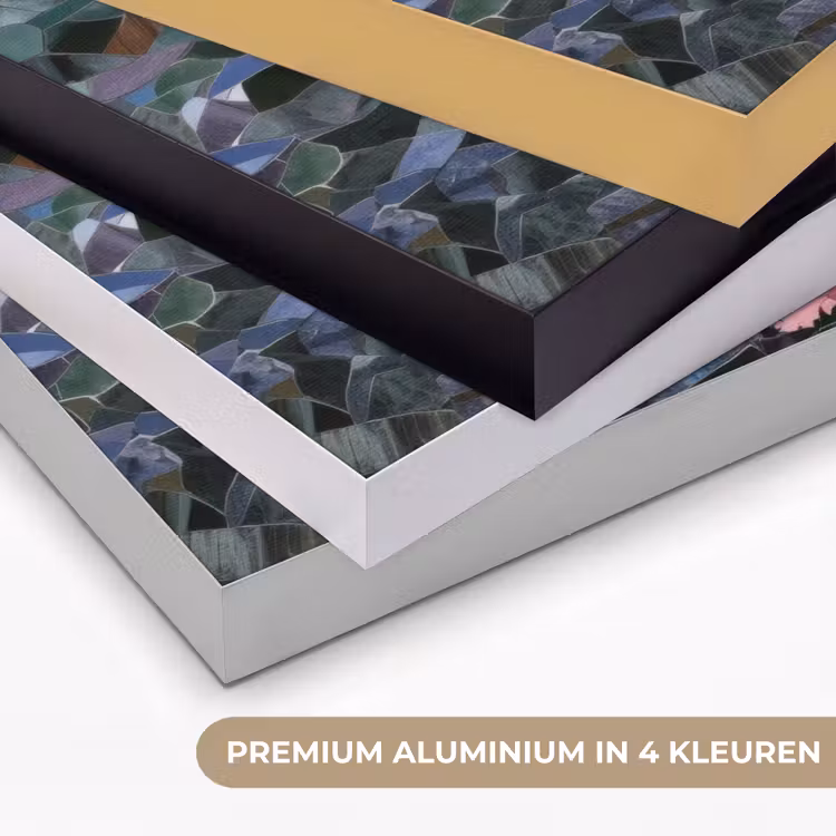 Vissen - Koraal - Zee - Mozaïek Textielframe zwart klein -USP_kleurenNL