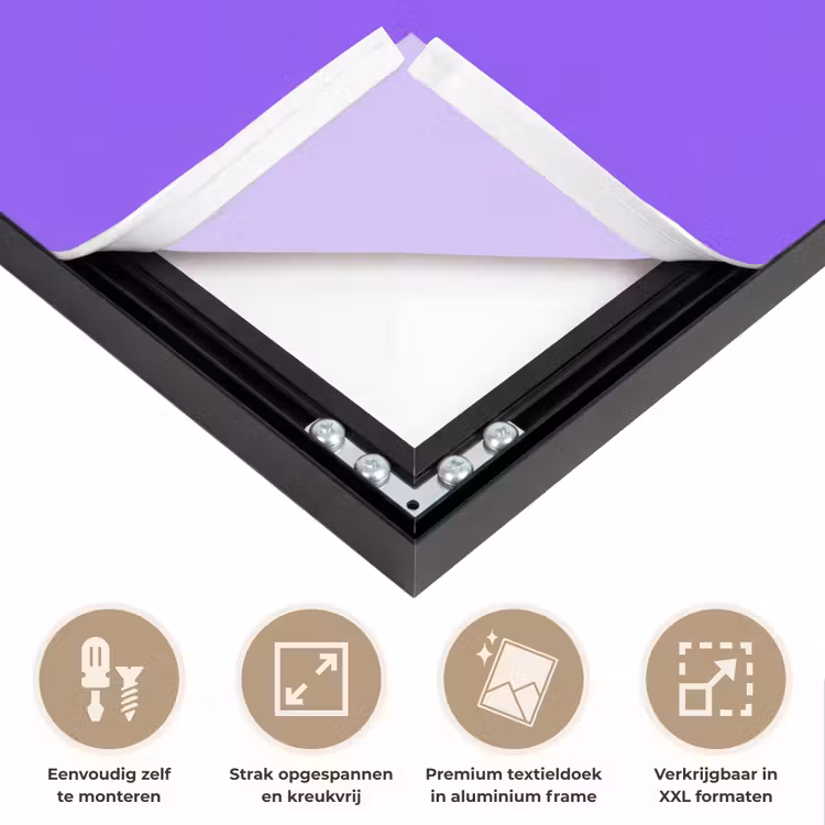 Vivid - Violet - Paars Textielframe zwart klein 947 -USP_feed_closeupNL