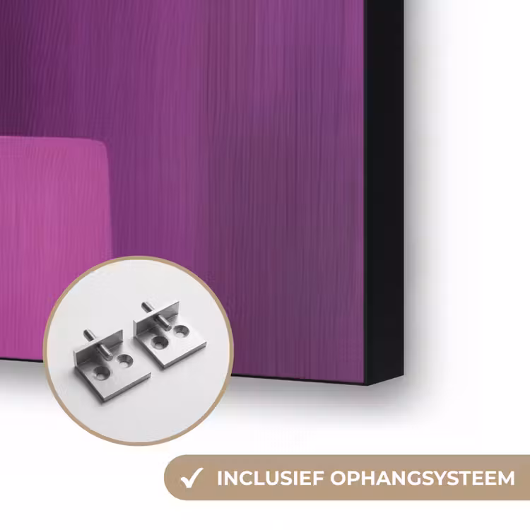 Vlakken - Abstract - Rechthoekig - Oranje Textielframe zwart klein -USP_ophangsysteemNL