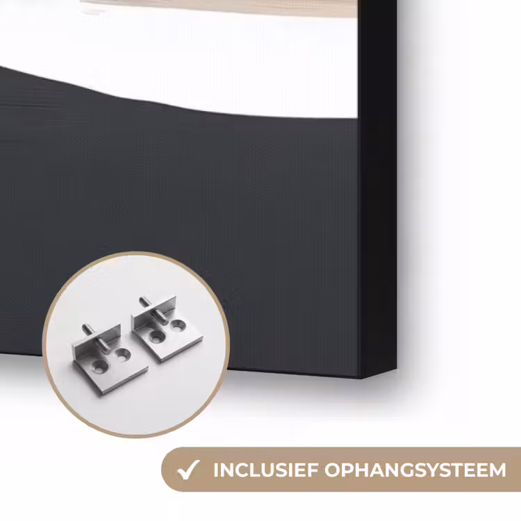 Vlakken - Abstract - Zwart - Strepen Textielframe zwart klein -USP_ophangsysteemNL