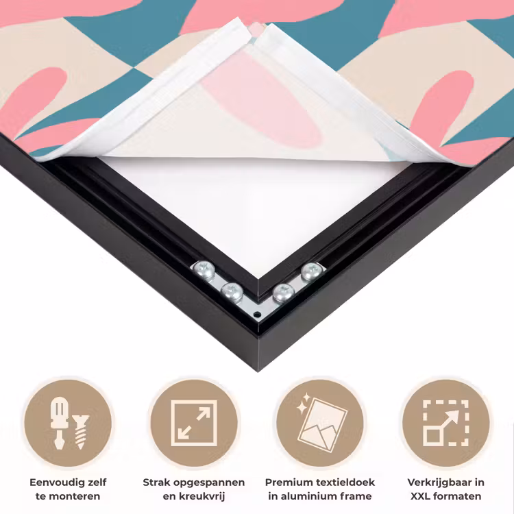 Vlakken - Hartjes - Patroon - Retro Textielframe zwart klein 947 -USP_feed_closeupNL