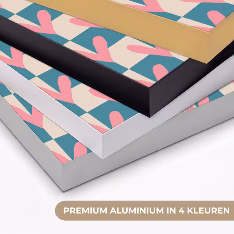 Vlakken - Hartjes - Patroon - Retro Textielframe zwart klein 947 -USP_kleurenNL