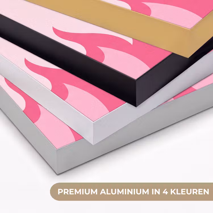 Vlammen - Patroon - Abstract - Modern - Roze Textielframe zwart klein -USP_kleurenNL