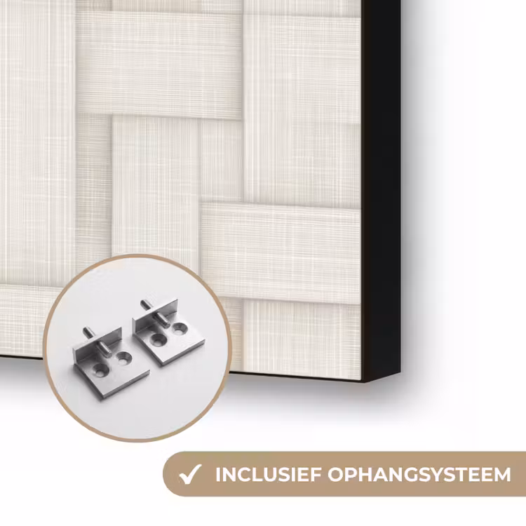 Vlechtwerk - Banen - Beige Textielframe zwart klein 947 -USP_ophangsysteemNL