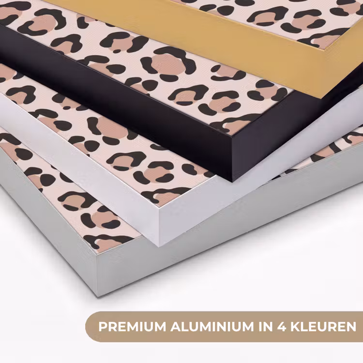 Vlekken - Beige - Luipaard Textielframe zwart klein 947 -USP_kleurenNL