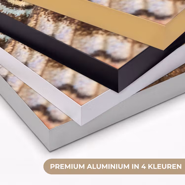 Vleugels - Vlinder - Blauw Textielframe zwart klein -USP_kleurenNL
