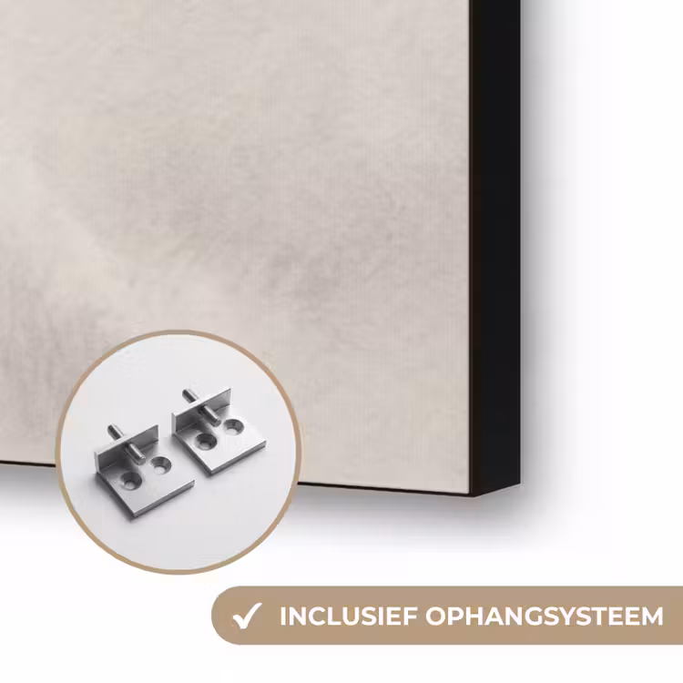 Vlinder - Bloem -Natuur - Beige Textielframe zwart klein -USP_ophangsysteemNL