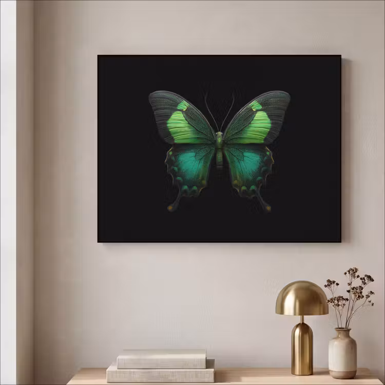 Vlinder - Groen - Opvallend Textielframe - compleet frame klein -sfeer2