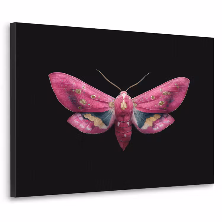 Vlinder - Roze - Nachtvlinder Textielframe - compleet frame klein -3d