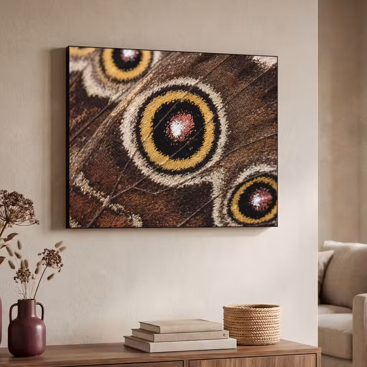 Vlinder - Vleugel - Abstract Textielframe zwart klein -sfeer3