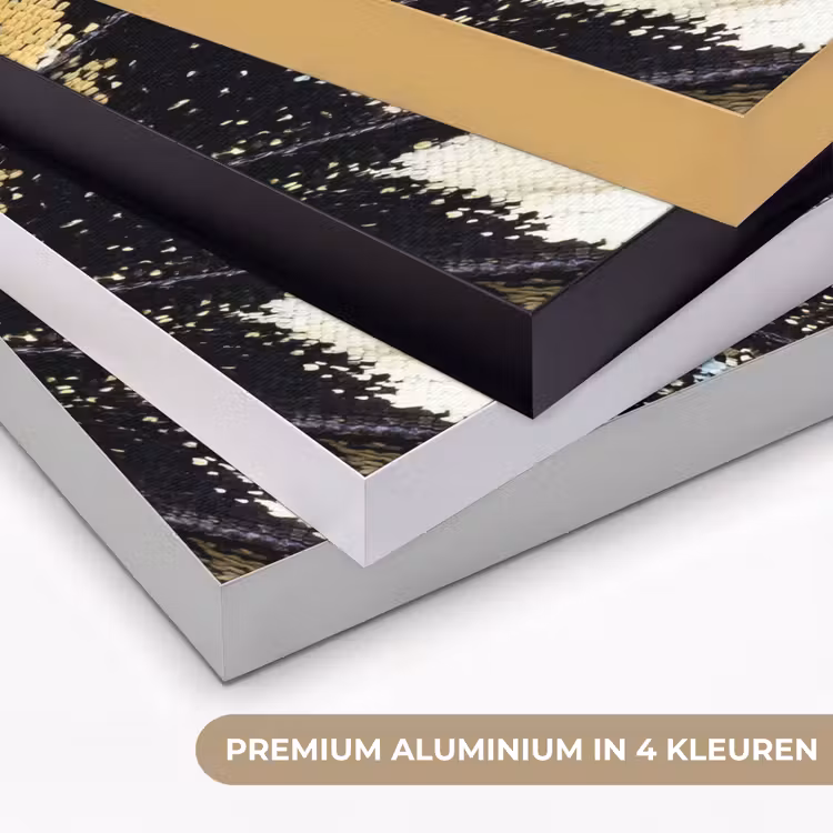 Vlinder - Vleugel - Geel Textielframe zwart klein -USP_kleurenNL
