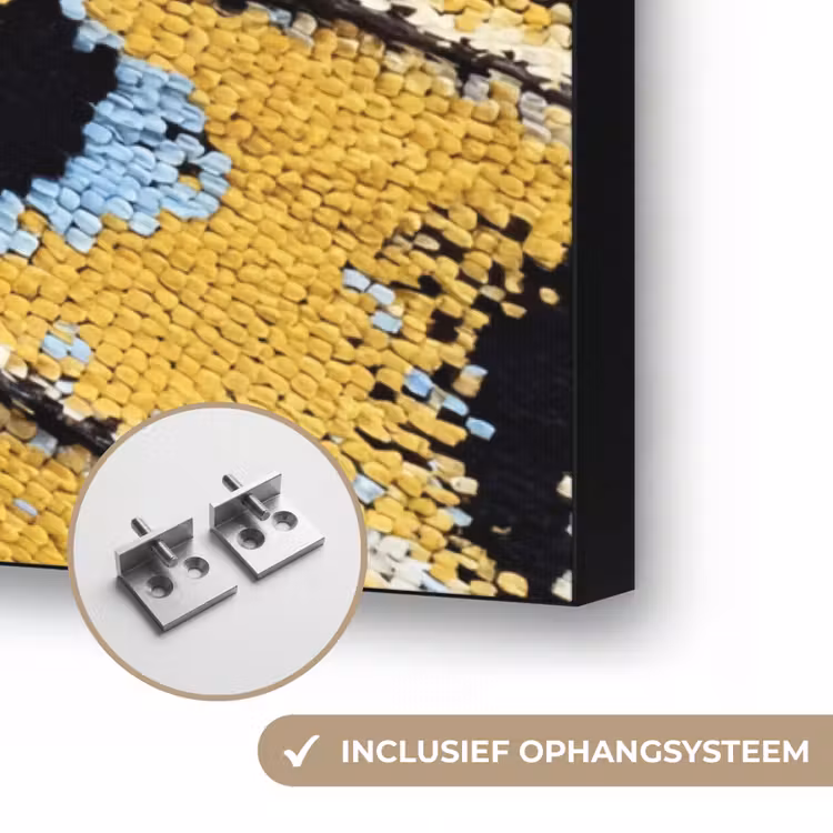 Vlinder - Vleugel - Geel Textielframe zwart klein -USP_ophangsysteemNL