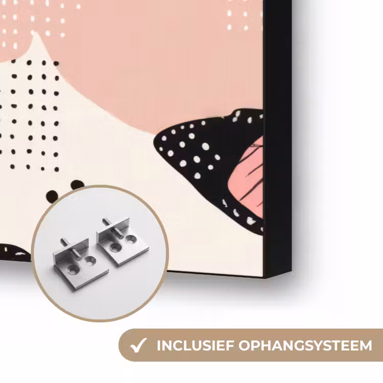 Vlinders - Retro - Kleurrijk Textielframe zwart klein 947 -USP_ophangsysteemNL
