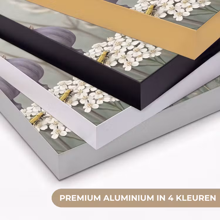 Vlinders - Wildbloemen - Illustratie - Kleurrijk Textielframe zwart klein -USP_kleurenNL