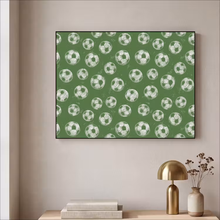 Voetbal - Sport - Groen Textielframe zwart klein 947 -sfeer2