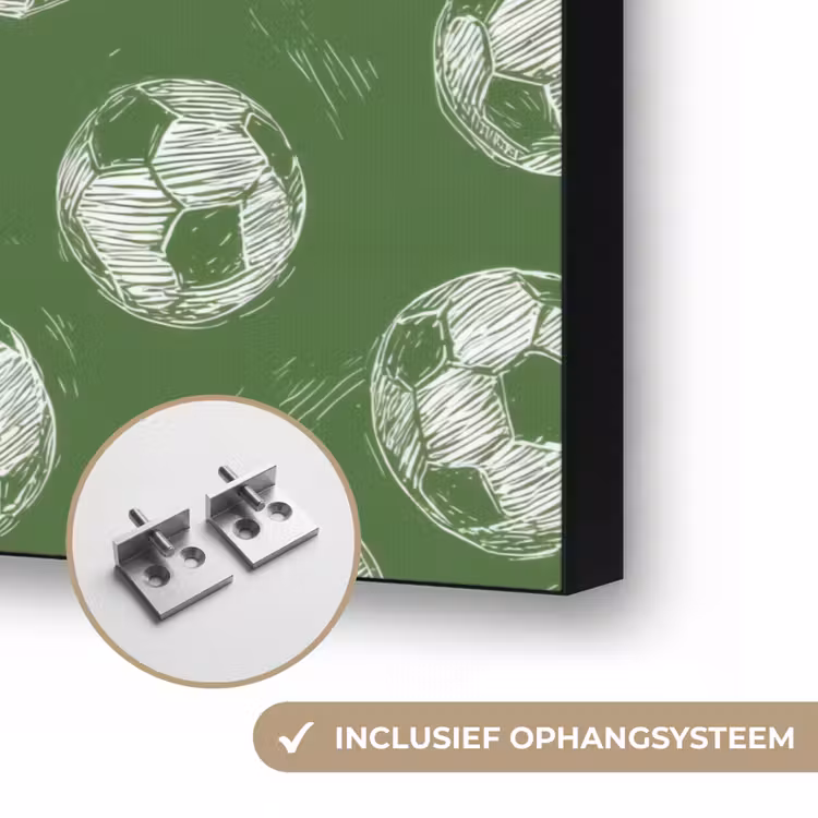 Voetbal - Sport - Groen Textielframe zwart klein 947 -USP_ophangsysteemNL