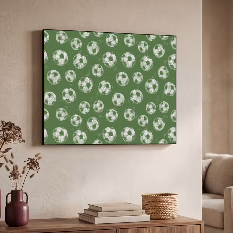 Voetbal - Sport - Groen Textielframe zwart klein 947 -sfeer3