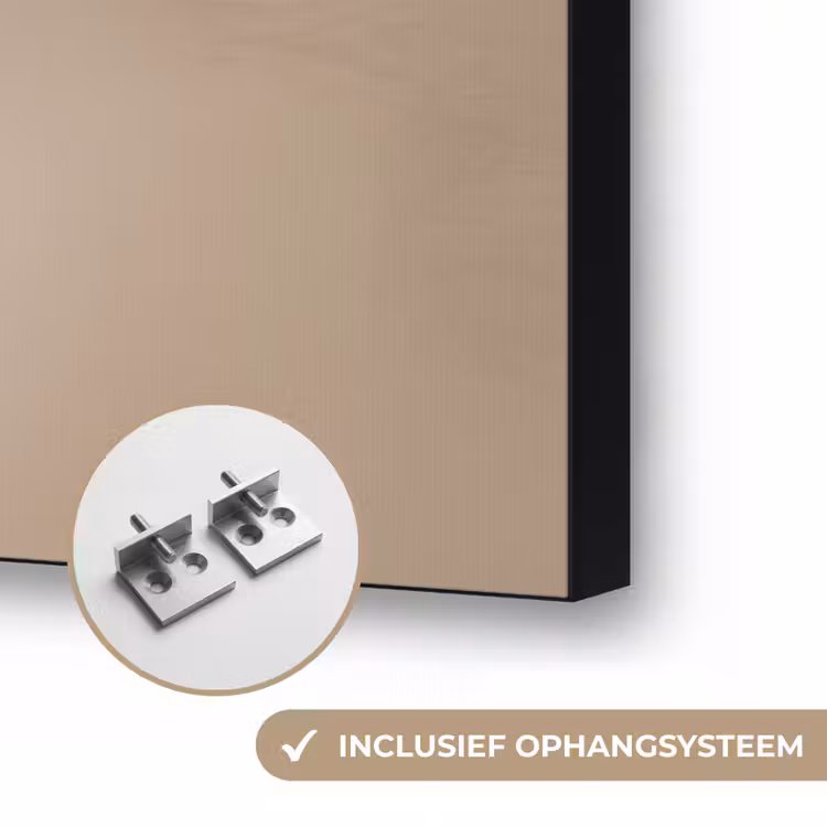 Vogel - Beige - Japandi Textielframe zwart klein -USP_ophangsysteemNL
