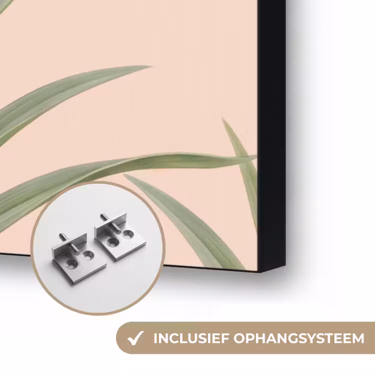 Vogel - Bloem - Natuur - Roze Textielframe zwart klein -USP_ophangsysteemNL
