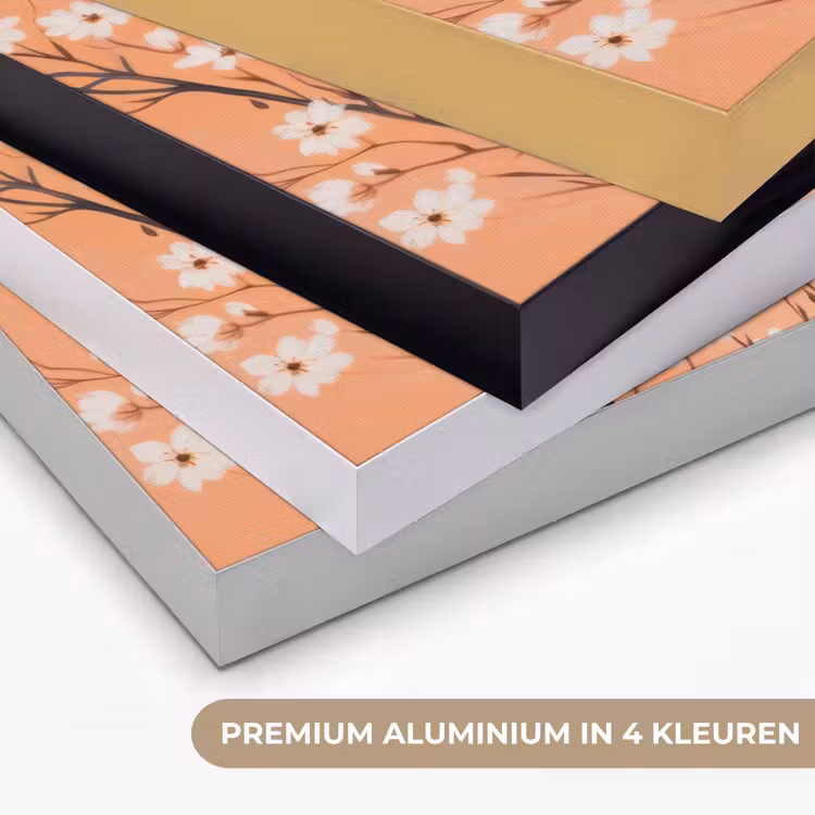 Vogel - Bloesemtakken - Warm - Kleurrijk Textielframe zwart klein -USP_kleurenNL