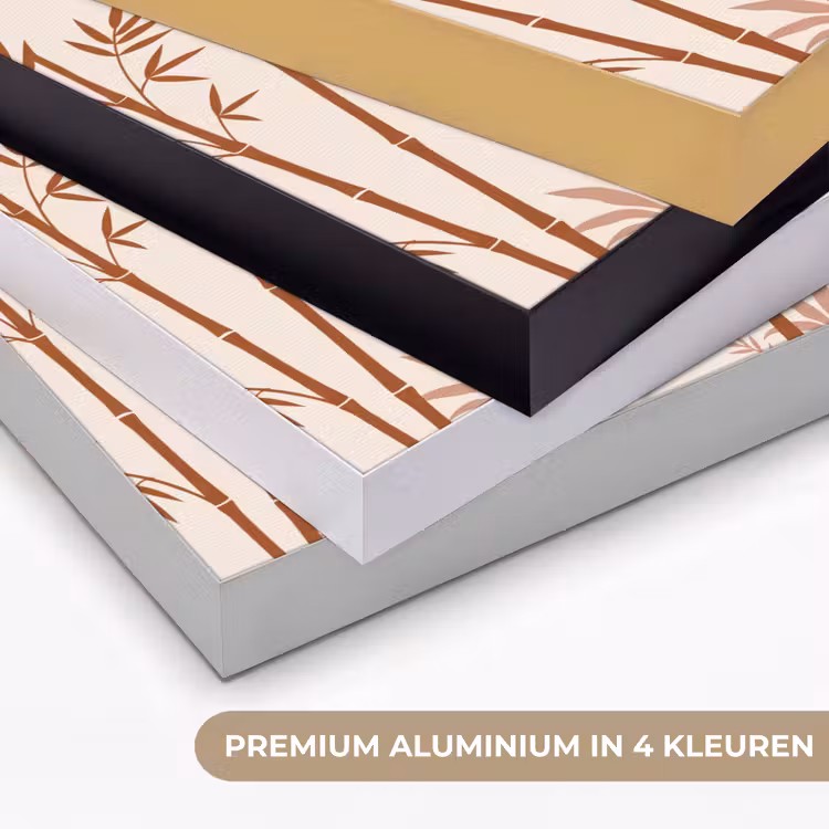 Vogel - Boom - Tropisch - Minimalistisch - Bruin Textielframe zwart klein -USP_kleurenNL