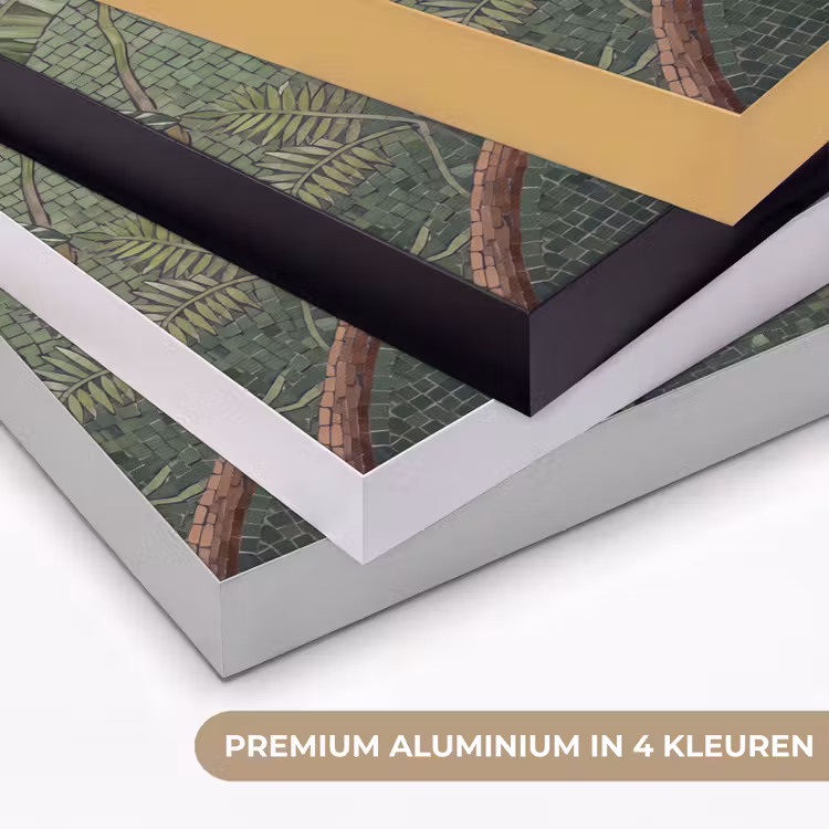 Vogel - Dier - Jungle - Mozaïek - Natuur Textielframe zwart klein -USP_kleurenNL
