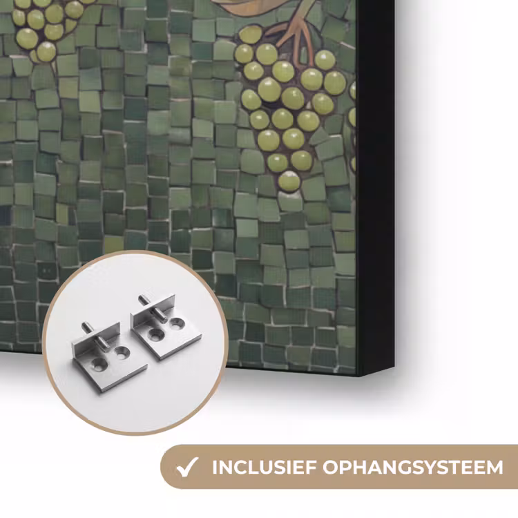 Vogel - Dier - Jungle - Mozaïek - Natuur Textielframe zwart klein -USP_ophangsysteemNL