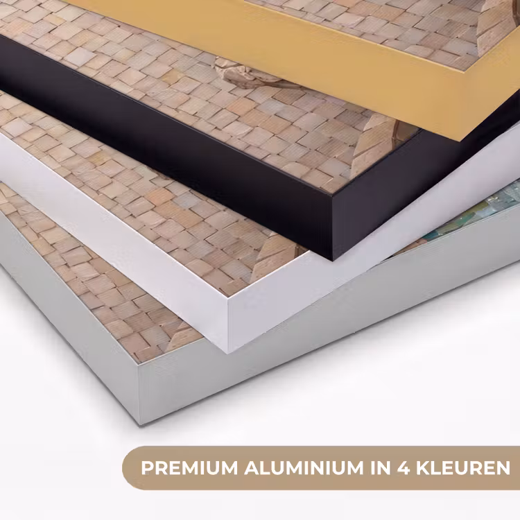 Vogel - fontein - mozaiek - kleurrijk - dieren Textielframe zwart klein -USP_kleurenNL