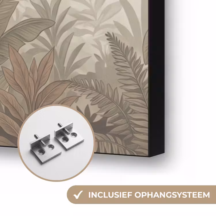 Vogel - Jungle - Tropisch - Illustratie - Groen Textielframe zwart klein -USP_ophangsysteemNL