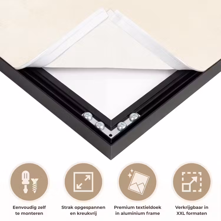 Vogel - Minimalistisch - Geel Textielframe zwart klein -USP_feed_closeupNL
