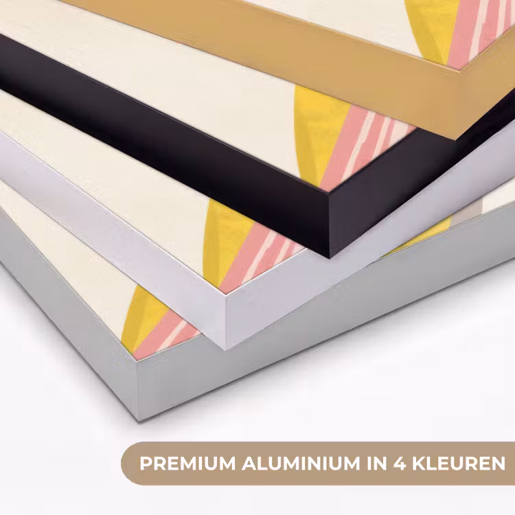 Vogel - Minimalistisch - Geel Textielframe zwart klein -USP_kleurenNL