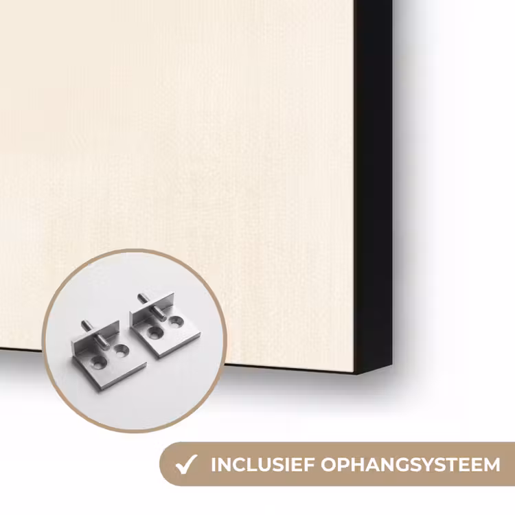 Vogel - Minimalistisch - Geel Textielframe zwart klein -USP_ophangsysteemNL