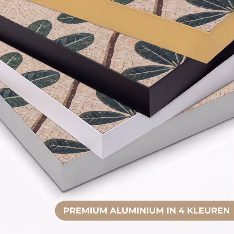 Vogel - Mozaïek - Tropisch - Natuur - Kleurrijk Textielframe zwart klein -USP_kleurenNL