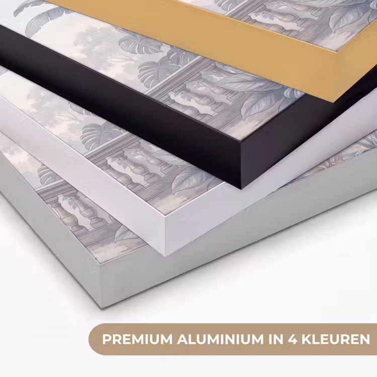 Vogel - Pauw - Architectuur - Klassiek - Groen Textielframe zwart klein -USP_kleurenNL