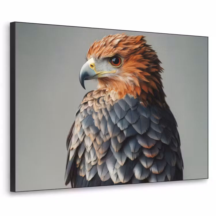 Vogel - Realistisch - Veren - Bruin Textielframe - compleet frame klein -3d