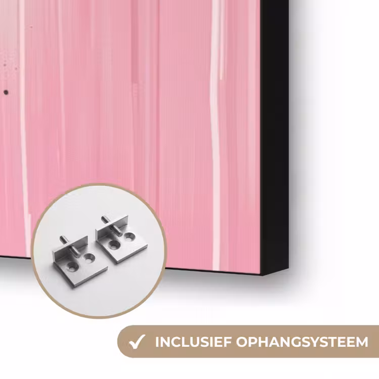 Vogel - Roze - Geel - Blauw Textielframe zwart klein -USP_ophangsysteemNL