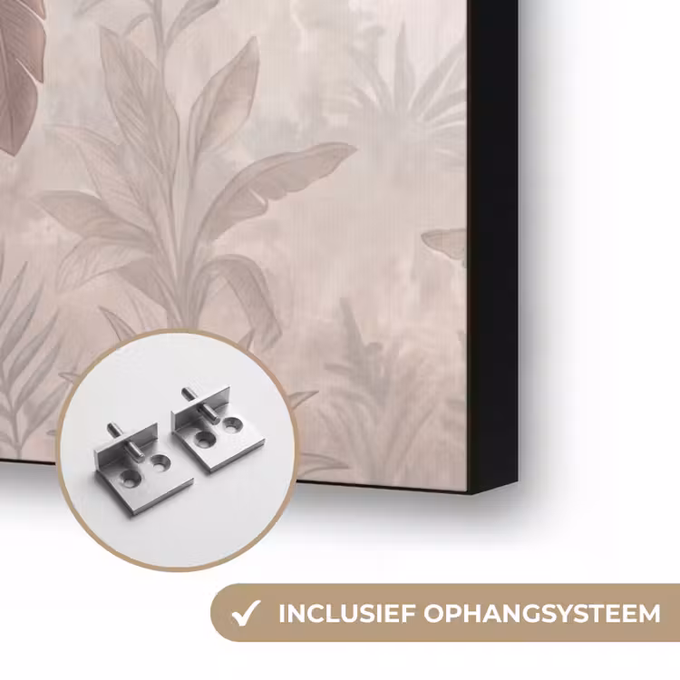Vogel - Tropisch - Jungle - Natuur - Beige Textielframe zwart klein -USP_ophangsysteemNL
