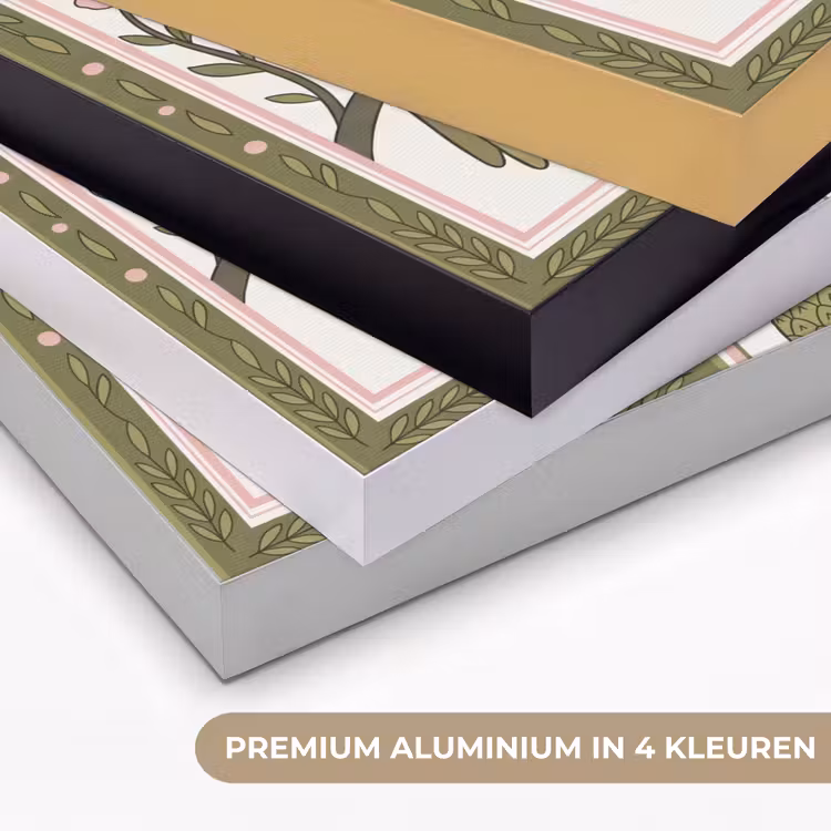 Vogel - Tropisch - Patroon - Decoratief - Groen Textielframe zwart klein -USP_kleurenNL