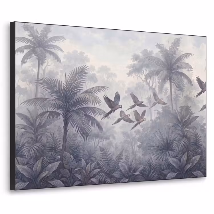 Vogel - Vliegend - Jungle - Vintage - Dieren Textielframe zwart klein -3d