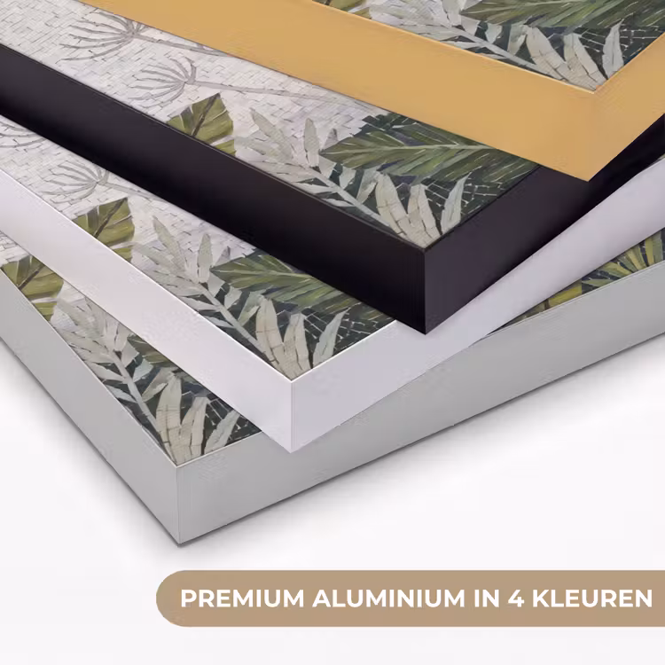 Vogel - Vliegend - Tropisch - Mozaïek - Groen Textielframe zwart klein -USP_kleurenNL
