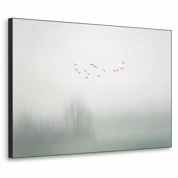 Vogel - Vlucht - Natuur - Minimalistisch Textielframe zwart klein -3d
