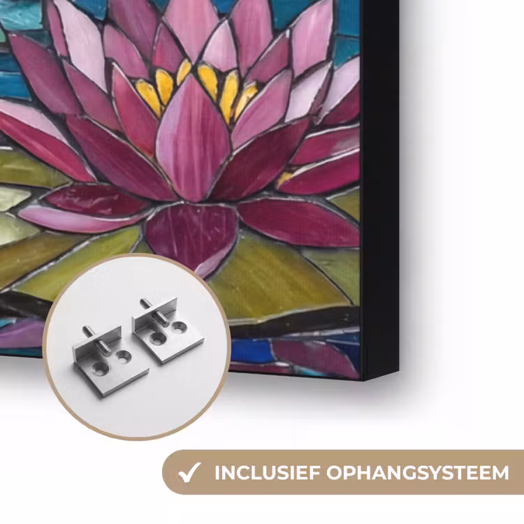 Vogel - Water - Natuur - Abstract - Blauw Textielframe zwart klein -USP_ophangsysteemNL